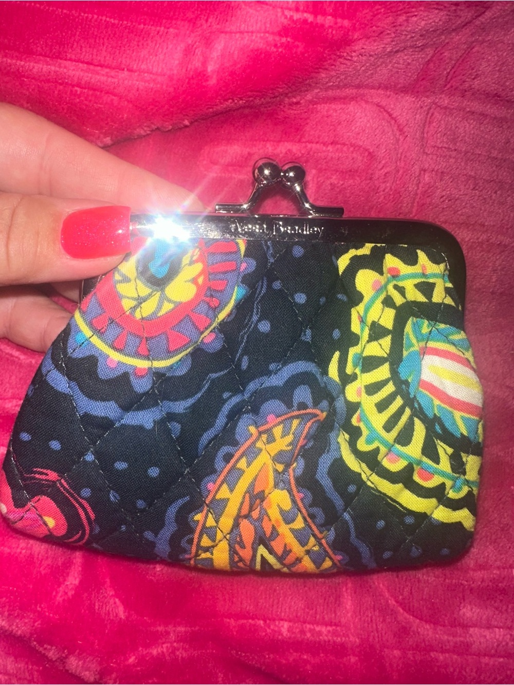 Vera Bradley Kiss Lock Coin Pouch